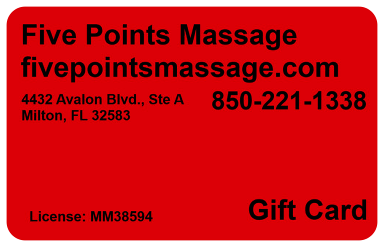 Five Points Massage gift card