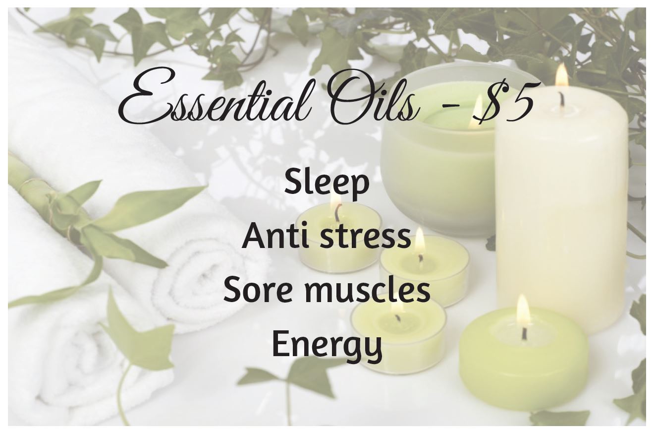Essential oils add-on at Five Points Massage