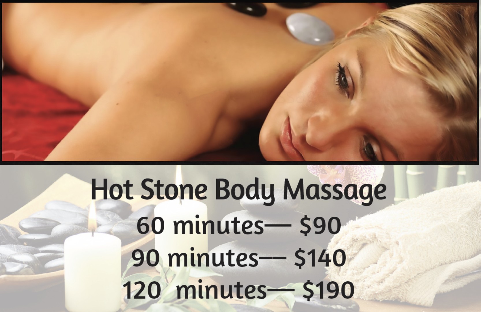 Hot stone body massage prices at Five Points Massage